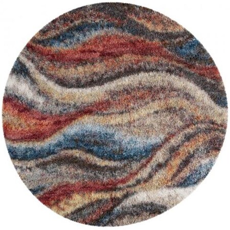 Safavieh Gypsy Round Area RugRust & Blue 6 ft.-7 in. x 6 ft.-7 in. GYP523C-7R